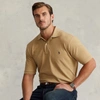 Polo Ralph Lauren Mens Luxury Tan Logo-embroidered Slim-fit Cotton Polo Shirt L