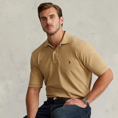 Polo Ralph Lauren Mens Luxury Tan Logo-embroidered Slim-fit Cotton Polo Shirt L