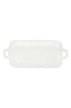 Vietri Pietra Serena Handled Rectangular Tray In White