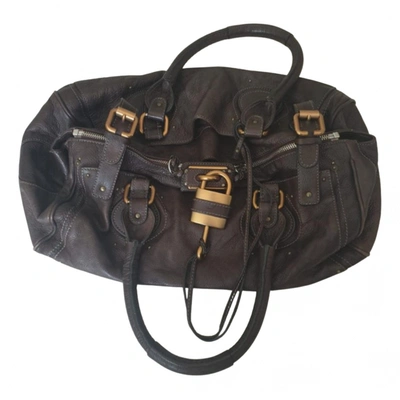 Pre-owned Chloé Paddington Leather Handbag In Gold