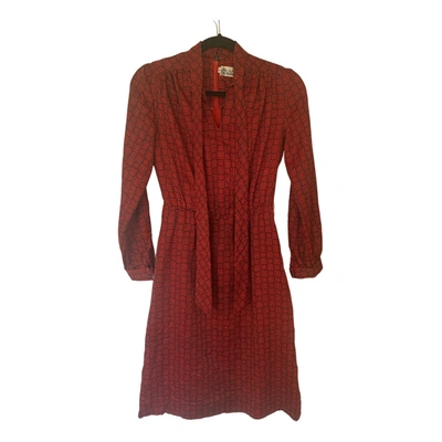 Pre-owned Lanvin Silk Mid-length Dress In Red