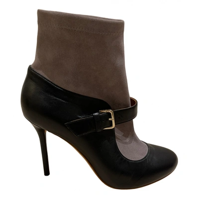 Pre-owned Malone Souliers Leather Ankle Boots In Black