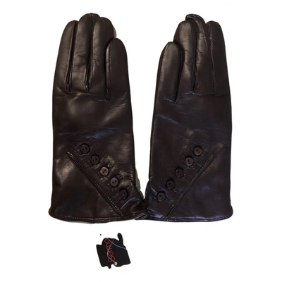 Pre-owned Sermoneta Gloves Leather Gloves In Brown