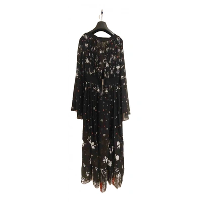 Pre-owned Hogan Silk Maxi Dress In Black