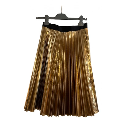 Pre-owned Dkny Mid-length Skirt In Gold