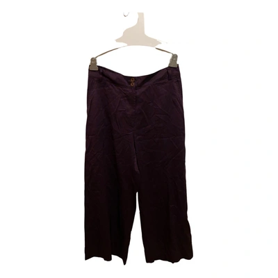 Pre-owned Dries Van Noten Silk Large Pants In Purple