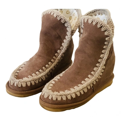 Pre-owned Mou Snow Boots In Camel