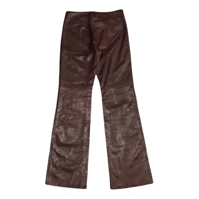 Pre-owned Calvin Klein Jeans Est.1978 Leather Trousers In Brown