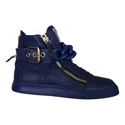 Pre-owned Giuseppe Zanotti Leather Trainers In Blue