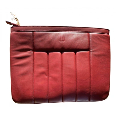 Pre-owned Alfred Dunhill Leather Travel Bag In Burgundy