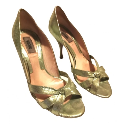 Pre-owned Moschino Leather Sandals In Metallic