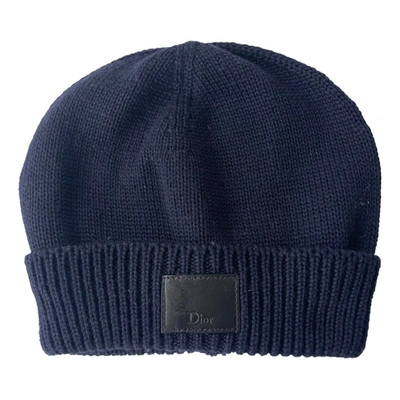 Pre-owned Dior Wool Beanie In Blue