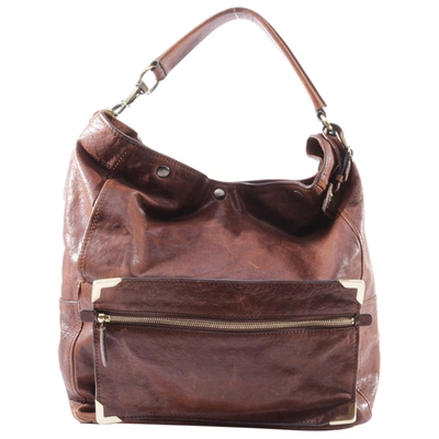 Pre-owned Hugo Boss Leather Bag In Brown