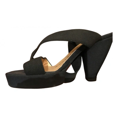 Pre-owned Walter Steiger Cloth Sandals In Black