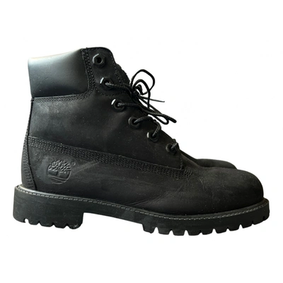 Pre-owned Timberland Leather Lace Up Boots In Black