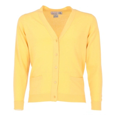Pre-owned Ballantyne Cashmere Cardigan In Yellow