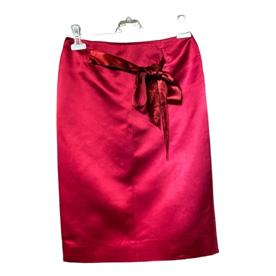 Pre-owned Blumarine Silk Mid-length Skirt In Red