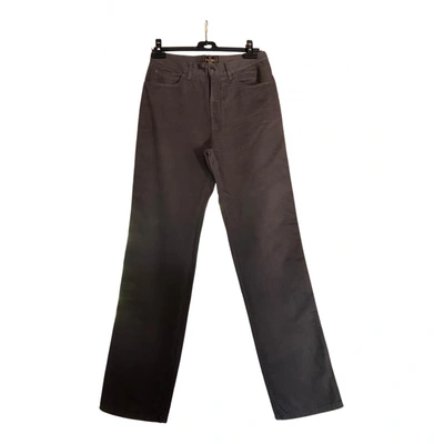Pre-owned Fendi Straight Pants In Grey