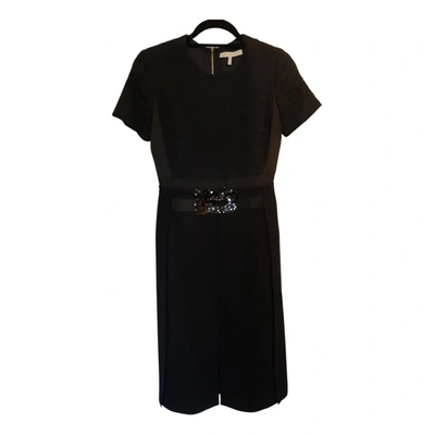 Pre-owned Victoria Victoria Beckham Wool Mid-length Dress In Black