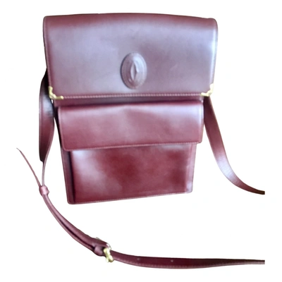 Pre-owned Cartier Leather Bag In Burgundy