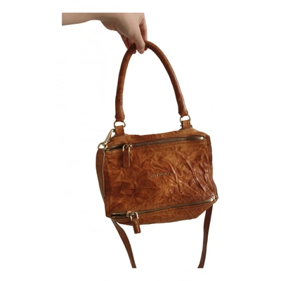 Pre-owned Givenchy Pandora Leather Handbag In Brown