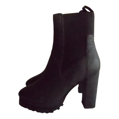 Pre-owned Allsaints Cloth Ankle Boots In Black