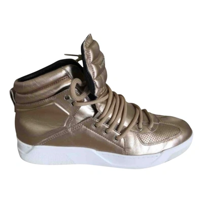 Pre-owned Dolce & Gabbana Leather High Trainers In Gold