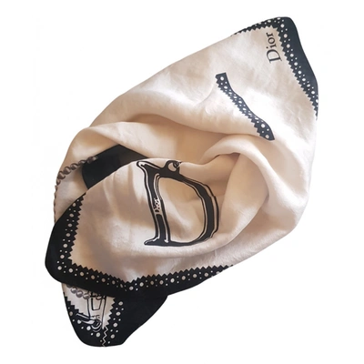 Pre-owned Dior Silk Handkerchief In Black