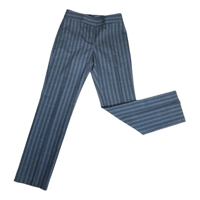 Pre-owned Valentino Wool Trousers In Grey