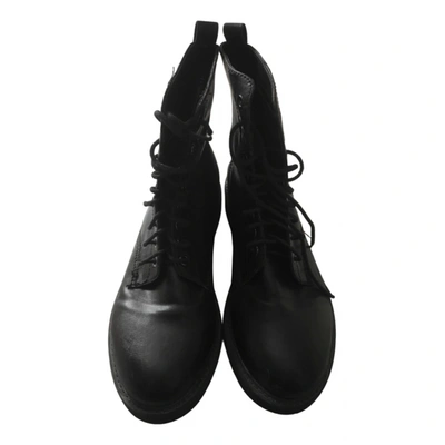 Pre-owned Prima Donna Pony-style Calfskin Ankle Boots In Black