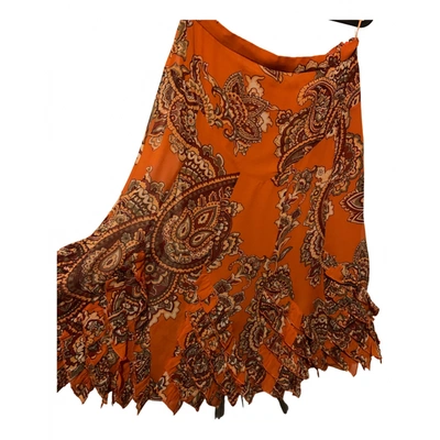 Pre-owned Moschino Cheap And Chic Silk Mid-length Skirt In Orange