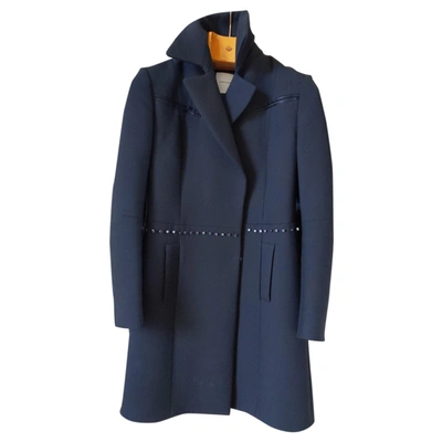 Pre-owned Costume National Wool Coat In Navy