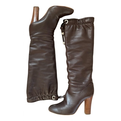 Pre-owned Marc Jacobs Leather Boots In Brown