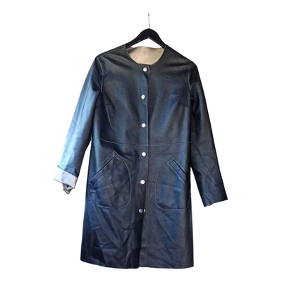 Pre-owned Pinko Trench Coat In Black