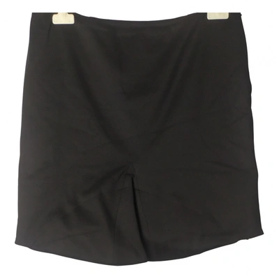Pre-owned Helmut Lang Wool Mini Skirt In Black