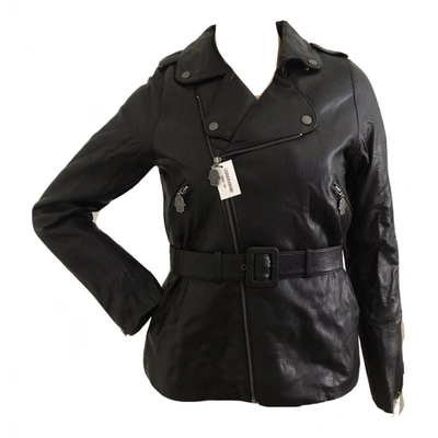 Pre-owned Manoush Leather Biker Jacket In Black