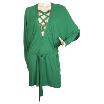 Pre-owned Balmain Mini Dress In Green