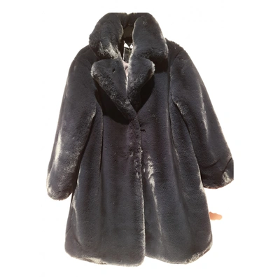 Pre-owned Monnalisa Faux Fur Coat In Blue