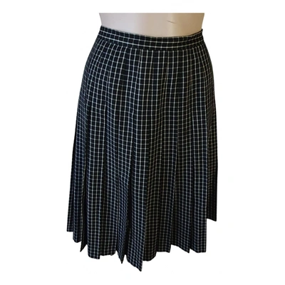 Pre-owned Guy Laroche Wool Mid-length Skirt In Black