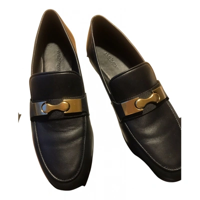 Pre-owned Maliparmi Leather Flats In Black