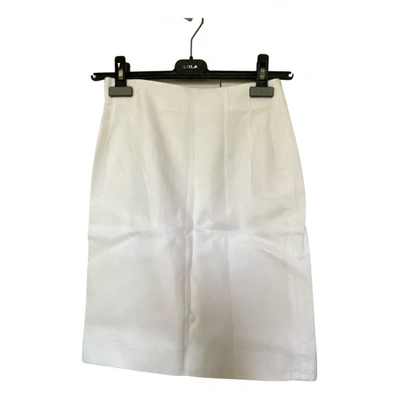 Pre-owned Claude Montana Mid-length Skirt In White