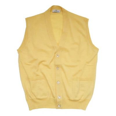 Pre-owned Valentino Vlogo Wool Vest In Yellow