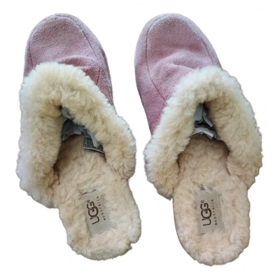 Pre-owned Ugg Pony-style Calfskin Mules & Clogs In Pink
