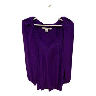 Pre-owned Diane Von Furstenberg Silk Blouse In Purple