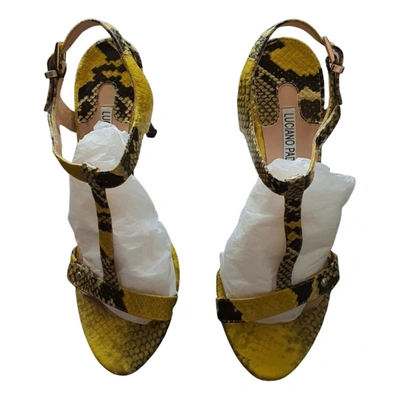 Pre-owned Luciano Padovan Leather Sandals In Yellow