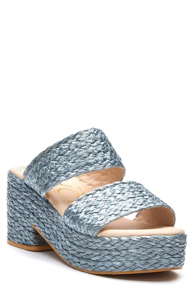 Coconuts By Matisse Ocean Ave Espadrille Platform Slide Sandal In Slate