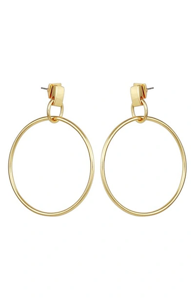 Vince Camuto Stylish Drop Hoop Earring In Gold-tone