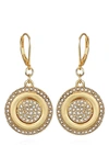 Vince Camuto Crystal Coin Drop Earrings In Gold/ Crystal
