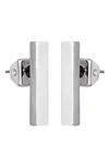 Vince Camuto Vertical Rectangle Stud Earrings In Silver