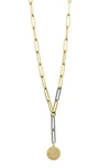 Vince Camuto Two-tone Y Pendant Necklace In Gold / Silver / Crystal